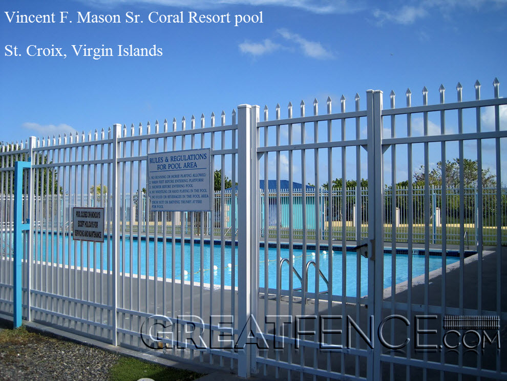 White Industrial Aluminum Fence with Designer Pressed Spears