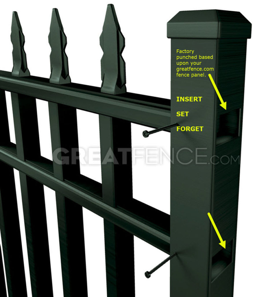 Punched Aluminum Fence Post - Insert Set and Forget!