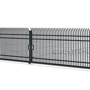 ALUMINUM CURVED PICKET INDUSTRIAL SECURITY DRIVEWAY GATES