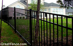 Racked aluminum fence