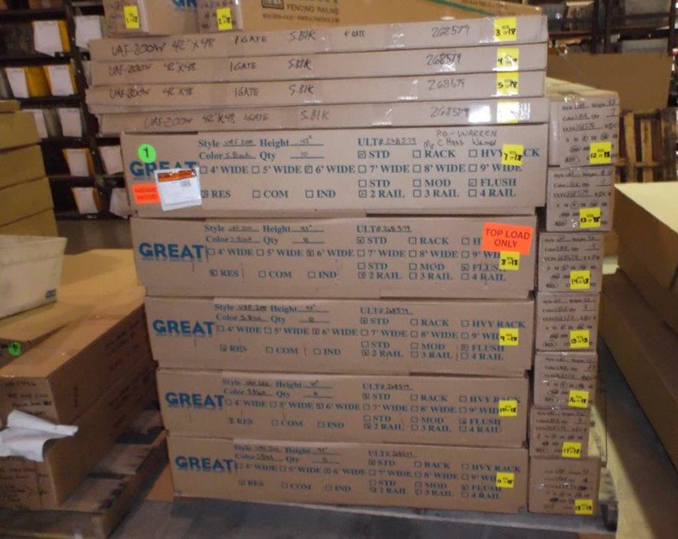 aluminum fence packaging for shipment