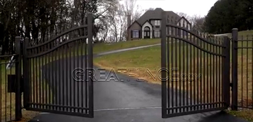 GreatFence.com Aluminum Double Swing Gate Automated