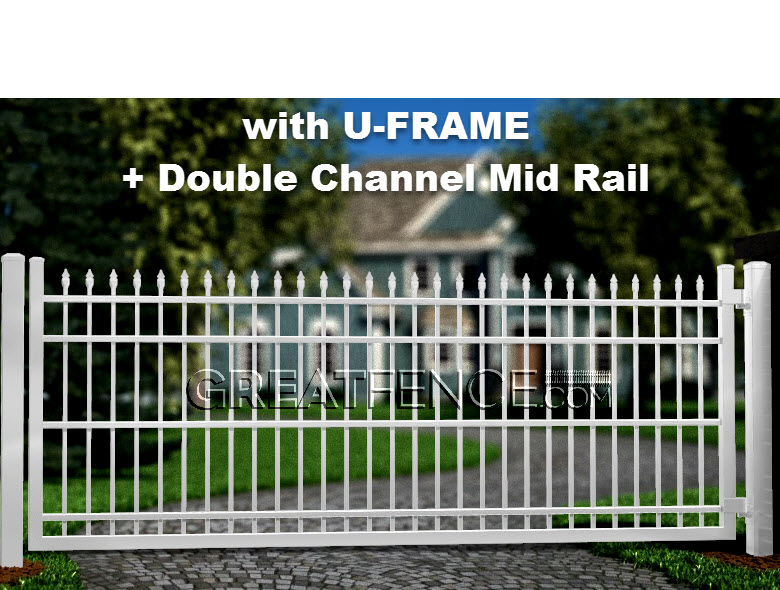 Classic Spear Top Single Gate with U-FRAME and Double Channel Mid Rail
