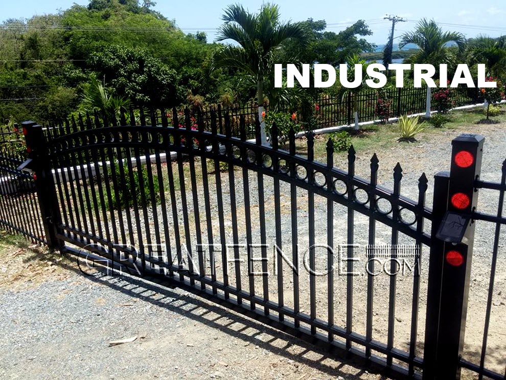 Industrial Single Gate with Sunburst Arch and Rings