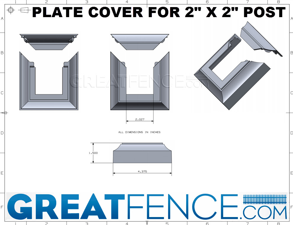 DIAGRAM: Plate Cover for 2" x 2" POST