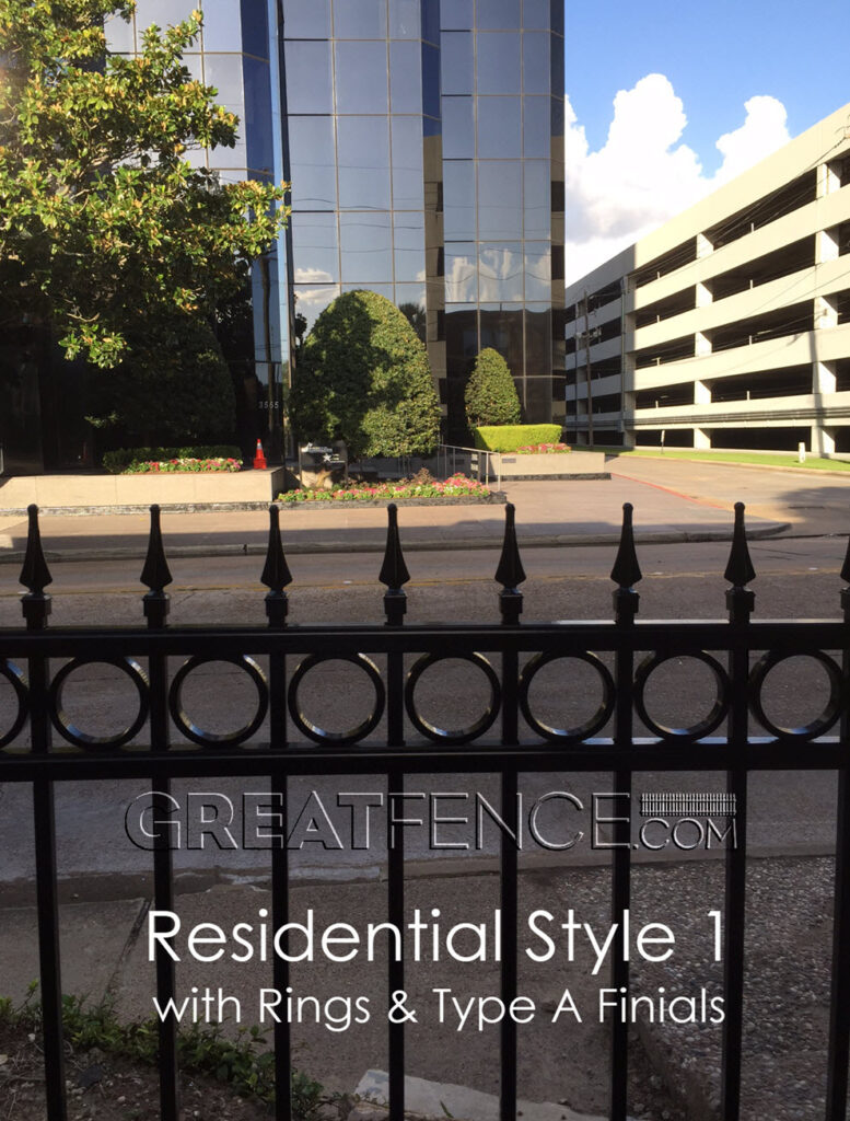 Residential Aluminum Fence Panel with Quad Finials