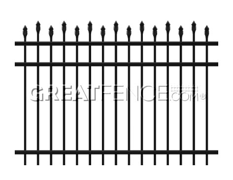 STYLE 2 - Alternating Spear Top aluminum fence panel