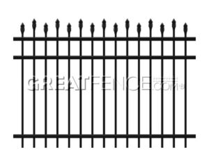 Residential Fence Panel Style 2 with Pressed Spears