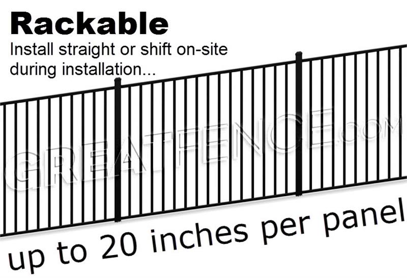 Aluminum Fence Panel - STYLE 10 rackable configuration