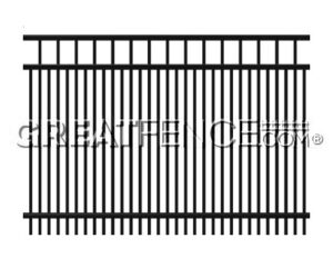 Aluminum Fence Panel - STYLE 7 - 3 Rails