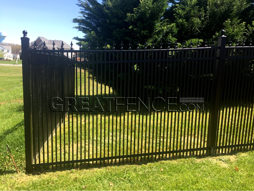 Black Aluminum Fencing Style 8 with tri finials