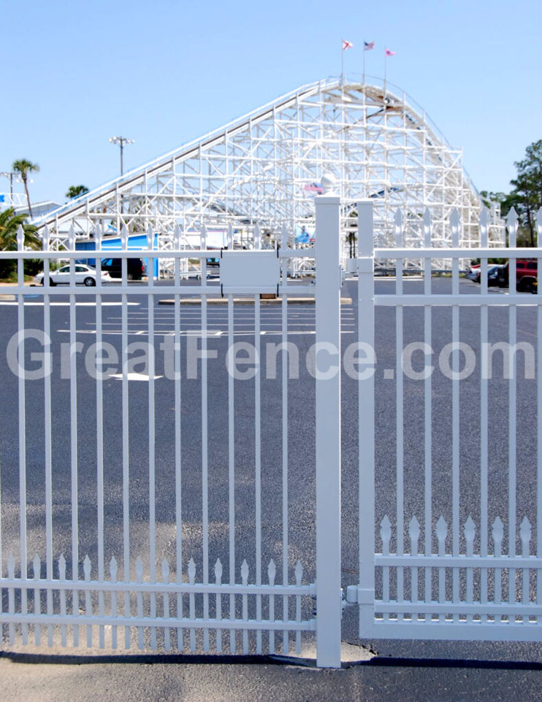 White Commercial Aluminum Fencing STYLE 1