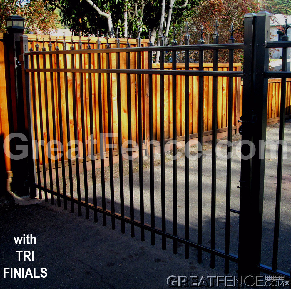 Commercial Single Gate - STYLE 2 with TRI FINIALS