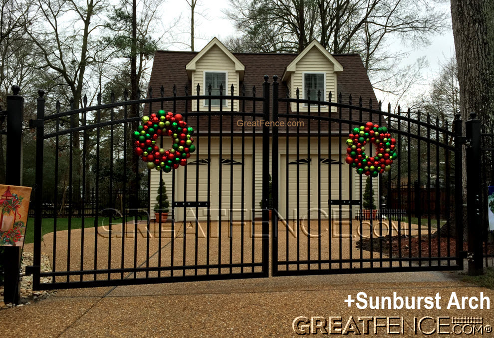 Commercial Driveway Gate - STYLE 1 + sunburst arch