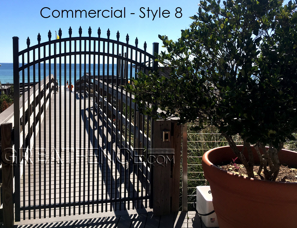 Commercial Single Gate - STYLE 8 with sunburst arch