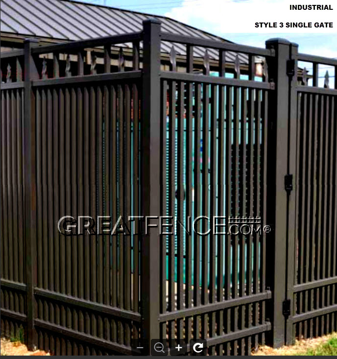 Industrial Aluminum Gate - STYLE 3 with pressed spears