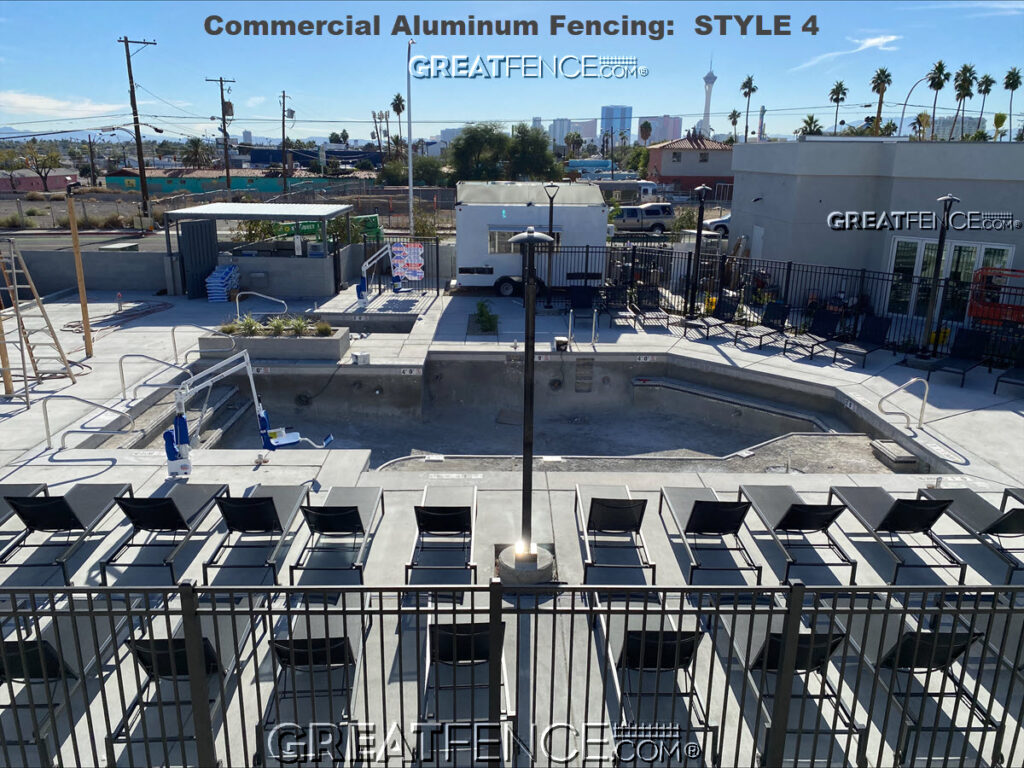 Commercial Aluminum Fencing STYLE 4, Las Vegas, Nevada 2024