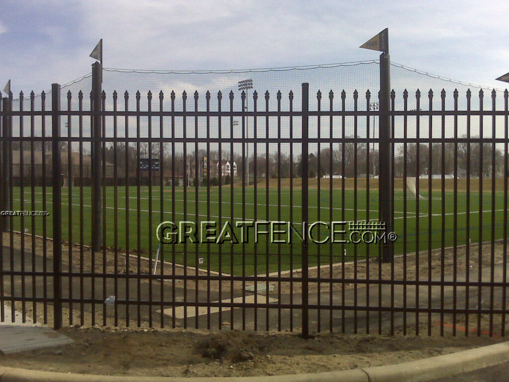 Industrial Aluminum Fencing - STYLE 1 installed at a baseball field