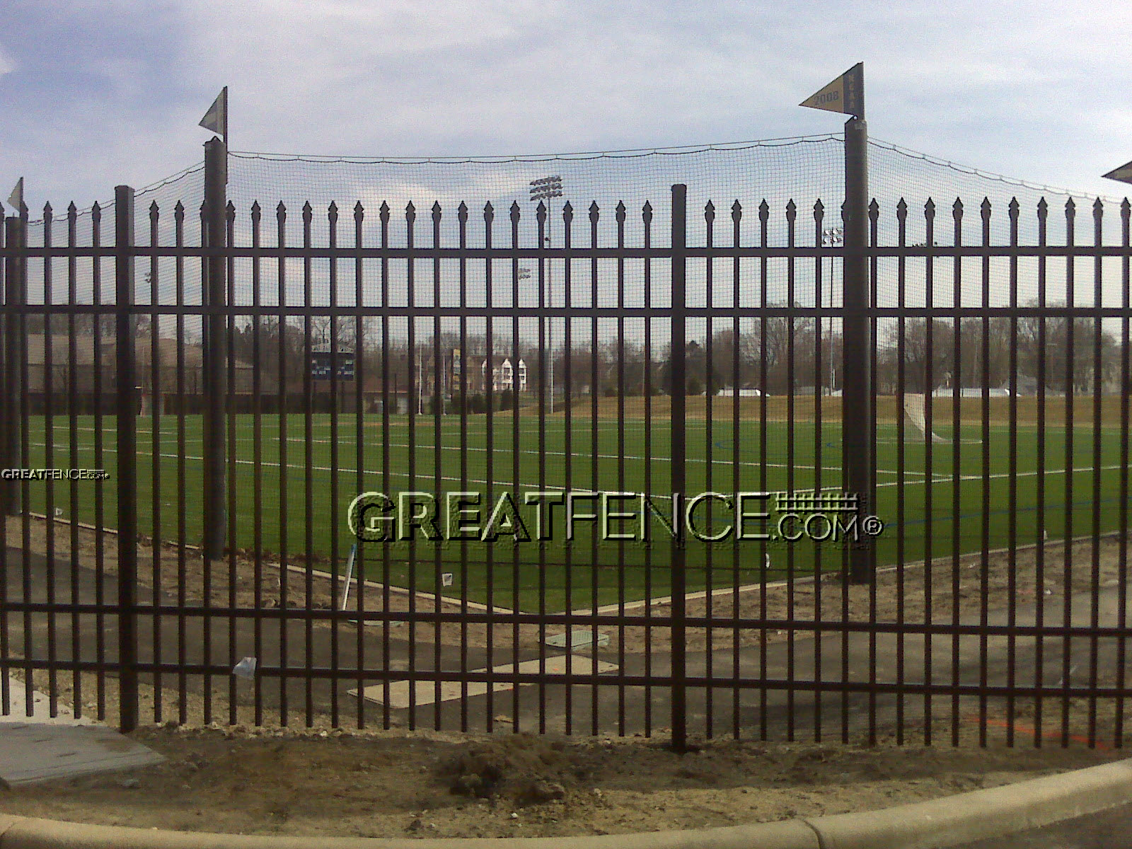 Industrial Aluminum Fencing - STYLE 1 installed at a baseball field