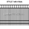 Aluminum Fence Panel STYLE 7 with 4 Rails