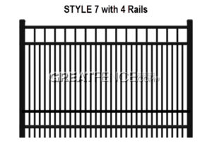 Aluminum Fence Panel STYLE 7 with 4 Rails