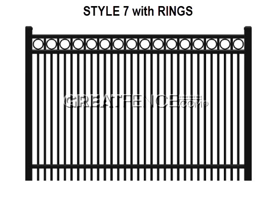 Aluminum Fence Panel STYLE 7 with Rings