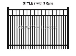 Aluminum Fence Panel STYLE 7 with 3 Rails