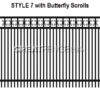 Aluminum Fence Panel STYLE 7 with Butterfly Scrolls