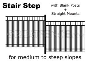 Stair Stepping Aluminum Fence Panel - STYLE 7