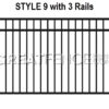 Aluminum Fence Panel STYLE 9 with 3 Rails