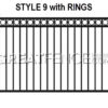 Aluminum Fence Panel STYLE 9 with RINGS