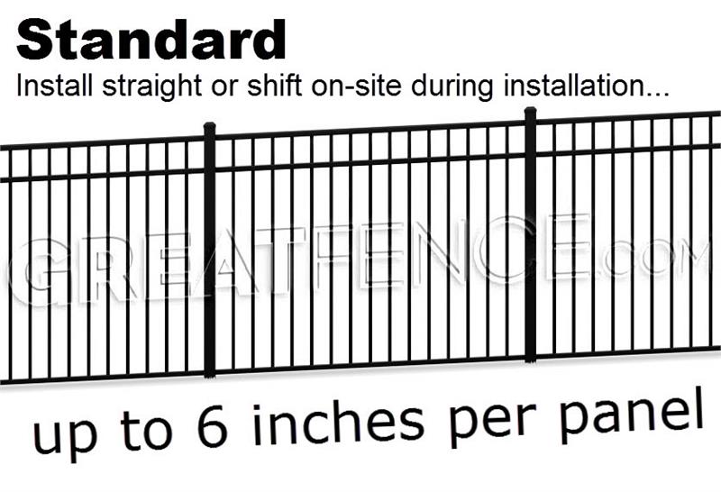 STYLE 9 Aluminum Fence Panel - Standard terrain configuration