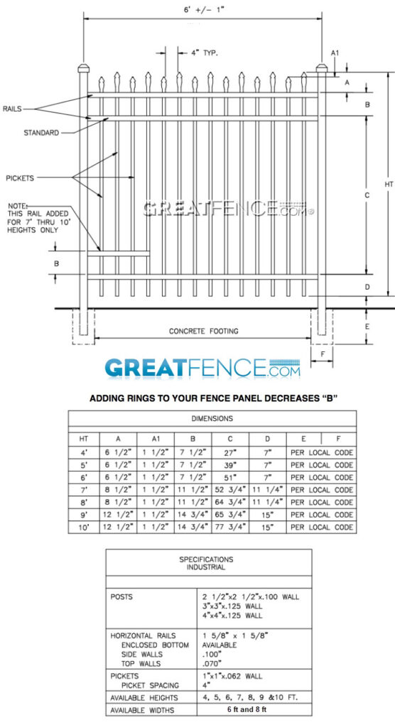 Shop Drawing: Industrial Aluminum Fence Panel - STYLE 2