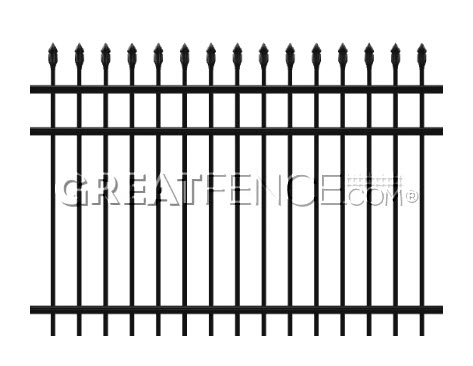 Aluminum Fence Panel - STYLE 1 with Pressed Spears