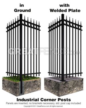 Aluminum Corner Posts for Industrial Aluminum Fence Panels