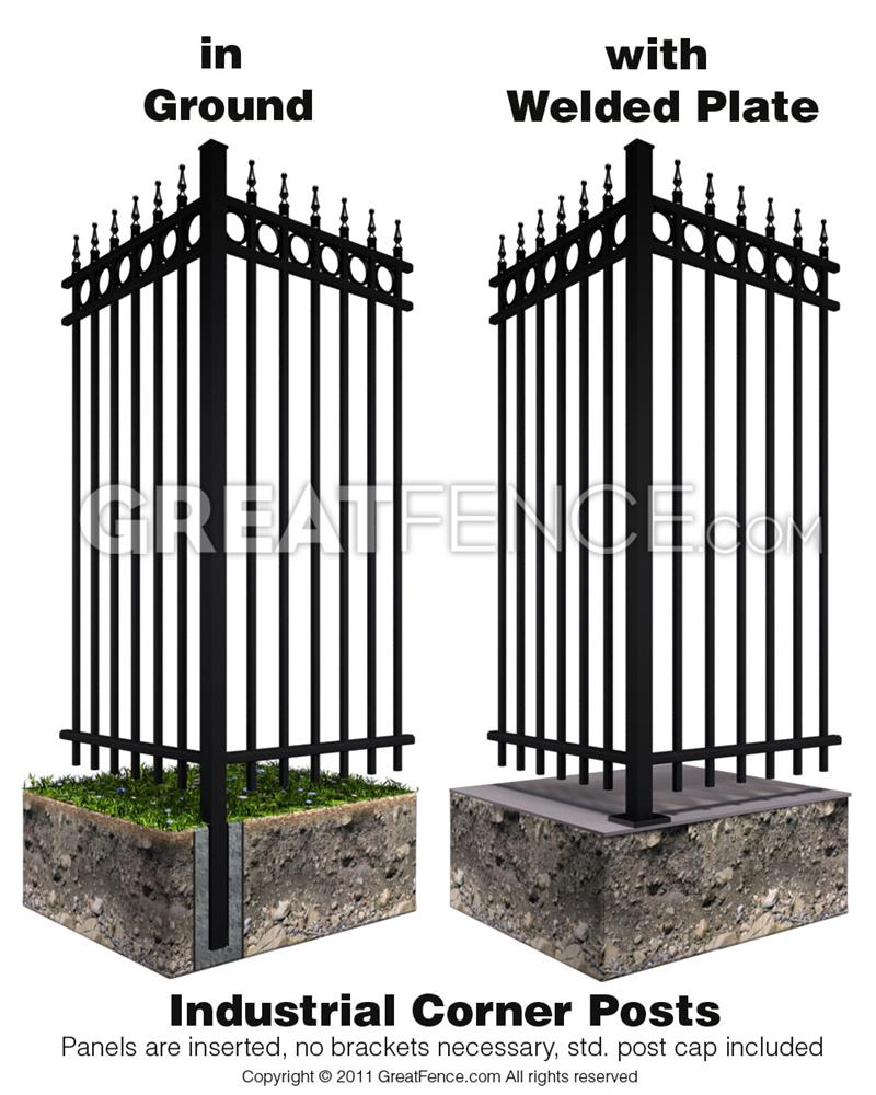 Aluminum Corner Posts for Industrial Aluminum Fence Panels