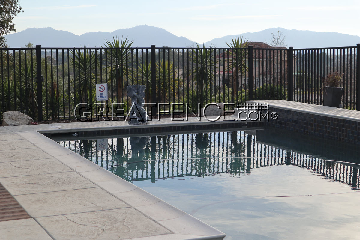 Industrial Aluminum Fence - STYLE 10 swimming pool