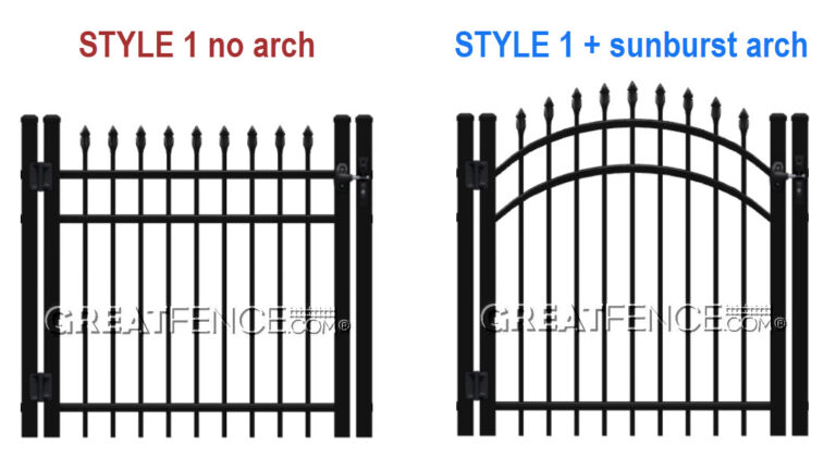 Aluminum Single Gate STYLE 1 - sunburst arch options