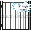 Industrial Aluminum Single Gate - STYLE 10 - 5 foot high max!