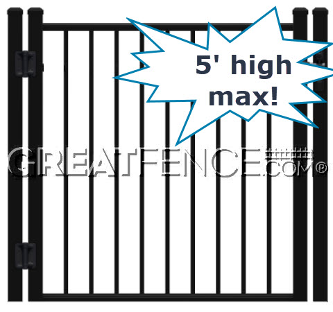 Industrial Aluminum Single Gate - STYLE 10 - 5 foot high max!