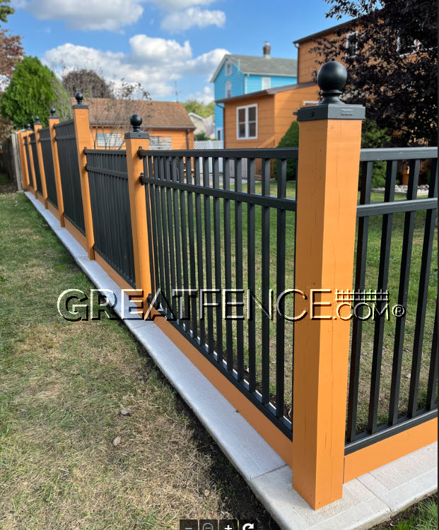 Industrial Aluminum Fence - STYLE 9 with 3 rails