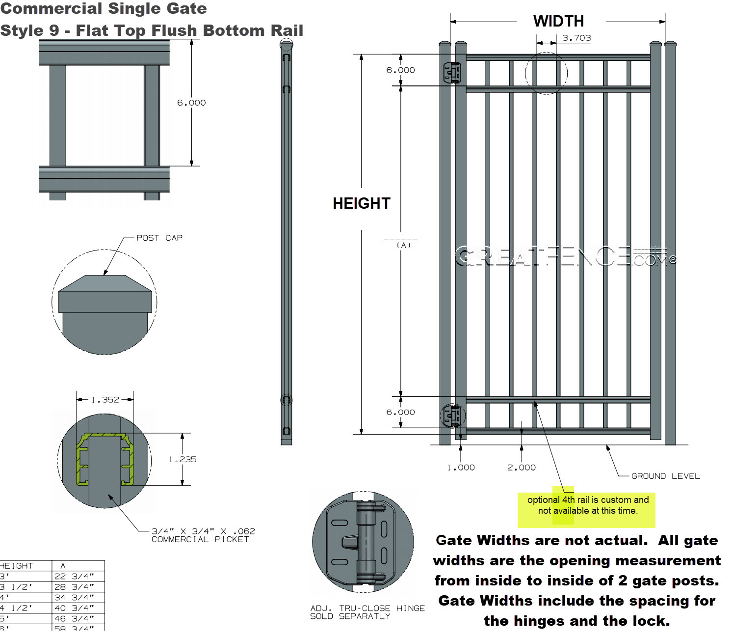 Shop Drawing: Commercial Walk Gate STYLE 9