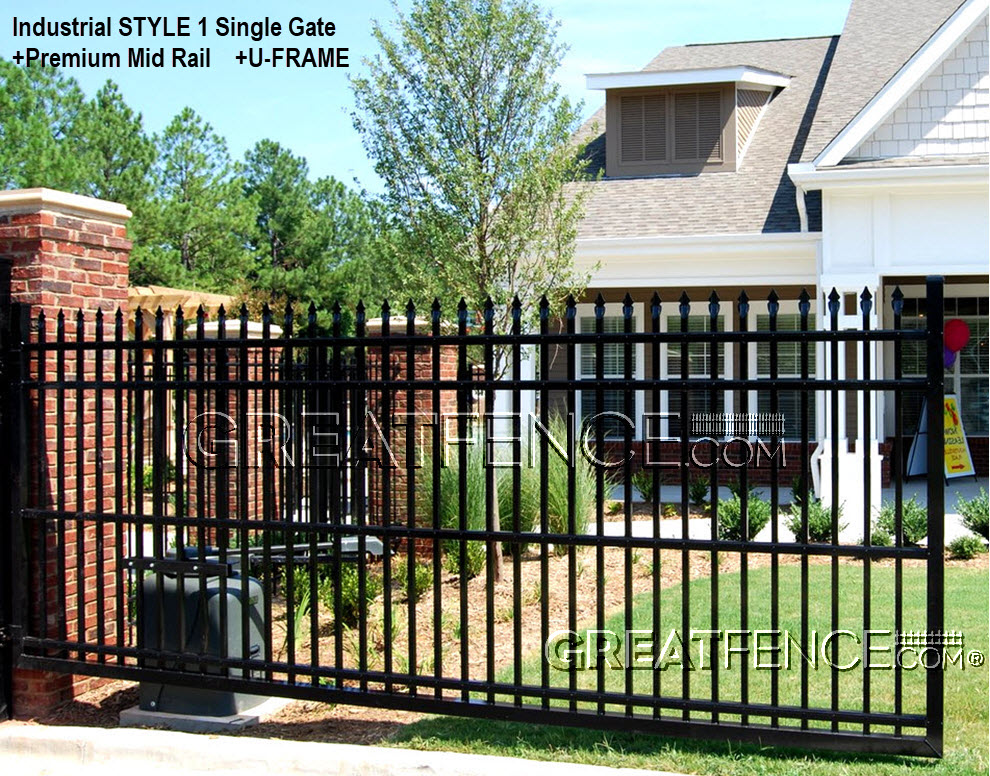 Industrial Single Gate with premium mid rail and u-frame