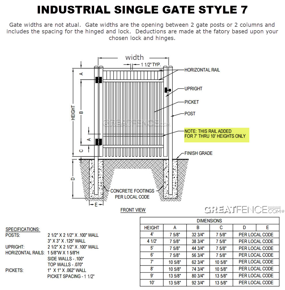 Shop Drawing: Industrial Single Gate STYLE 7