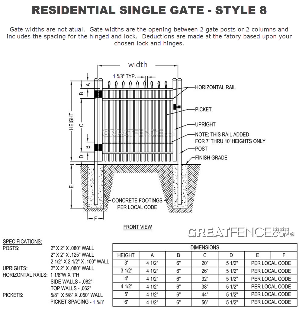 Shop Drawing: Residential Single Gate - STYLE 8