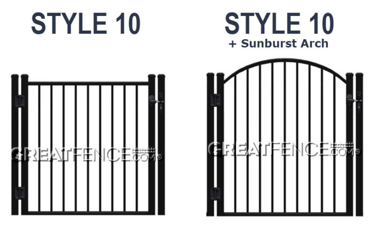 Aluminum Single Gate STYLE 10 sunburst arch option