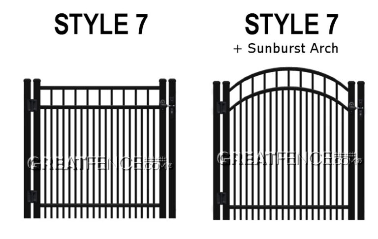 Aluminum Single Gate sunburst arch option