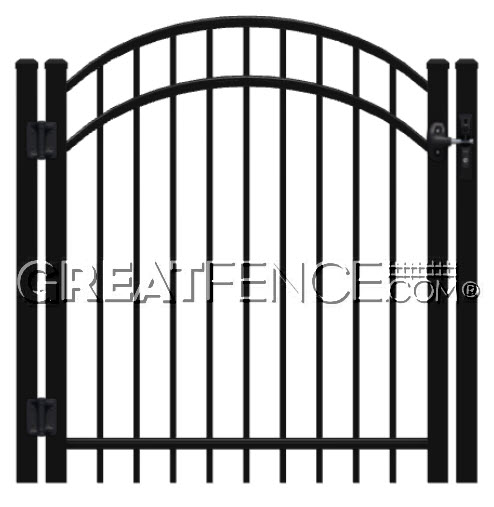 Aluminum Single Gate - STYLE 4 with sunburst arch