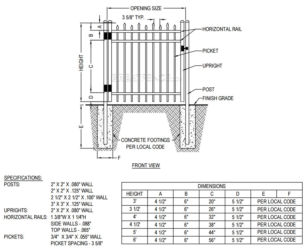 Shop Drawing: Commercial Single Gate - STYLE 2