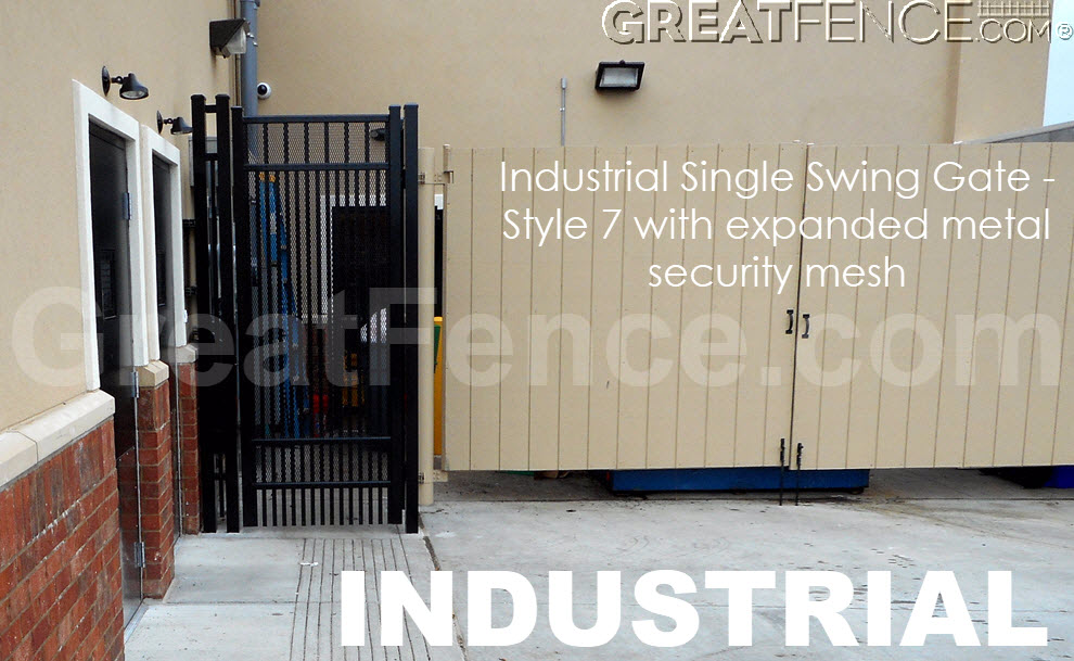 tall industrial single gate STYLE 7 with expanded metal